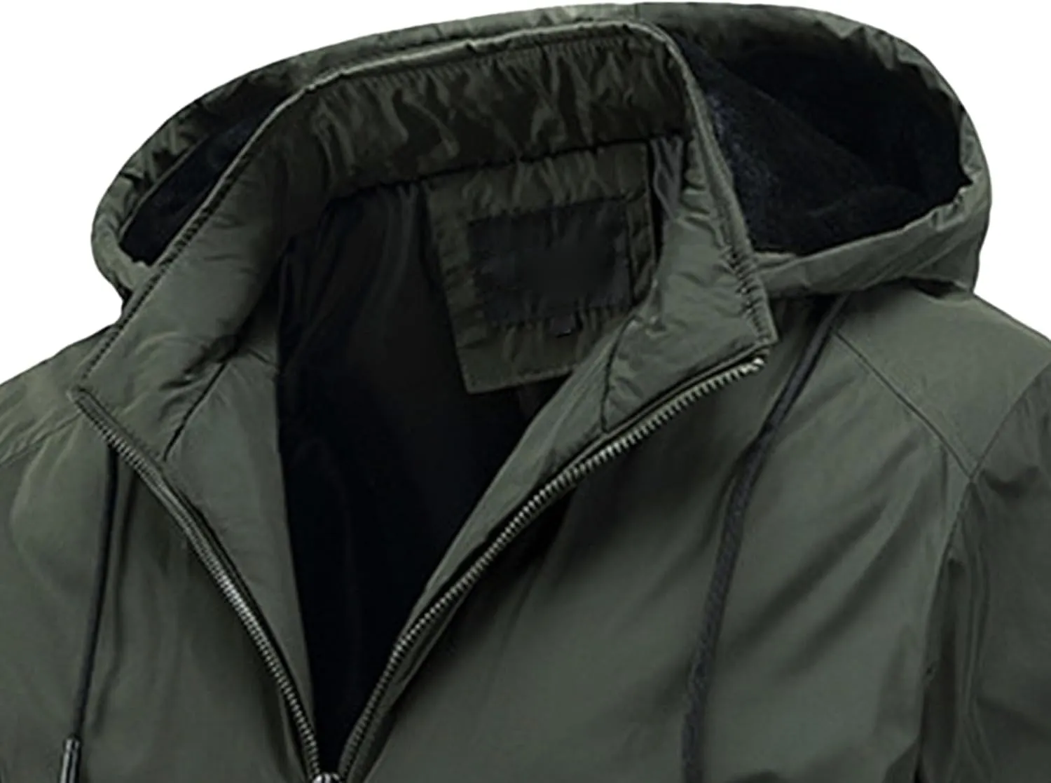 Men's Packable Hooded Bomber Jacket Lightweight Sportwear Zipper Windbreaker Business Casual Cotton Varsity Coat