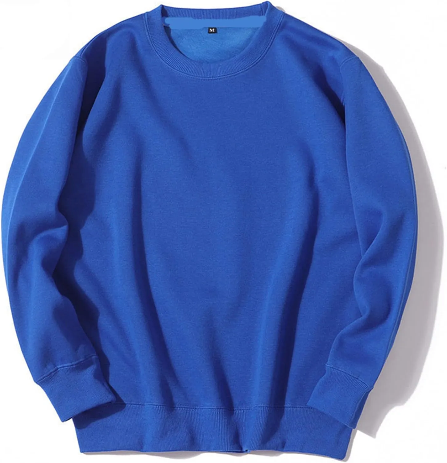 Men's Plain Pullover Sweatshirt Top Casual Crewneck Long sleeve Solid Color Lightweight Unisex Basic Leisure Jumper