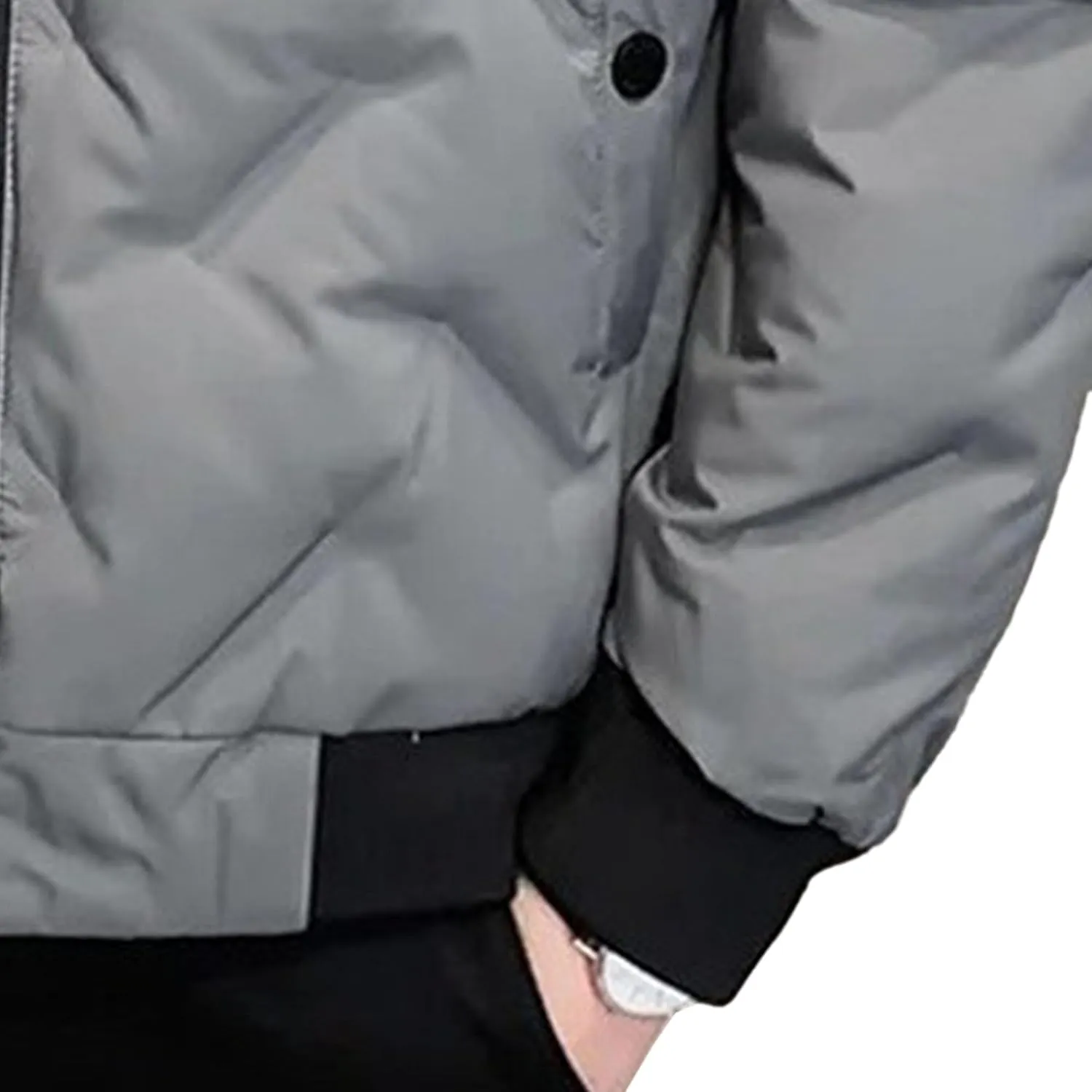 Mens Puffer Quilted Jacket Lightweight Casual Baseball Bomber Jackets Thermal Sportwear Cropped Down Coats