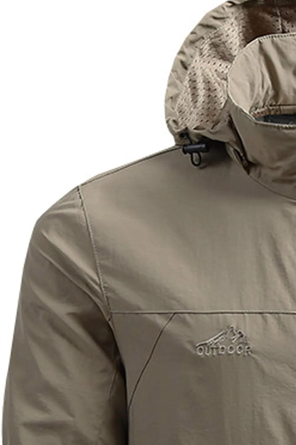 Mens Rain Jacket Waterproof Hooded Hiking Coat Lightweight Casual Windbreaker Jackets Sportwear Zipper Parkas Outerwear