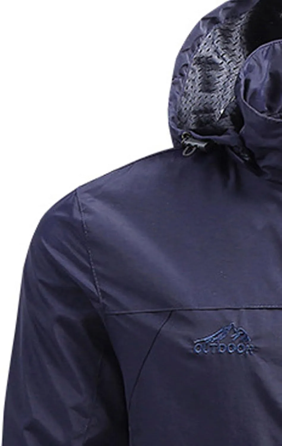 Mens Rain Jacket Waterproof Hooded Hiking Coat Lightweight Casual Windbreaker Jackets Sportwear Zipper Parkas Outerwear