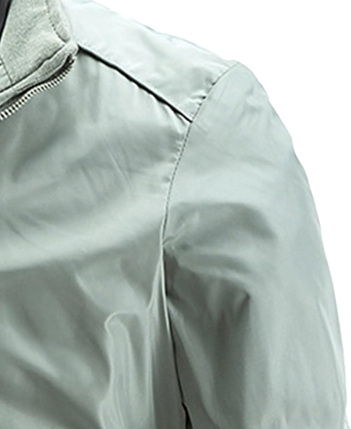 Men's Stand Collar Windproof Windbreaker Lightweight Sportwear Bomber Jackets Full Zip Casual Padded Coats