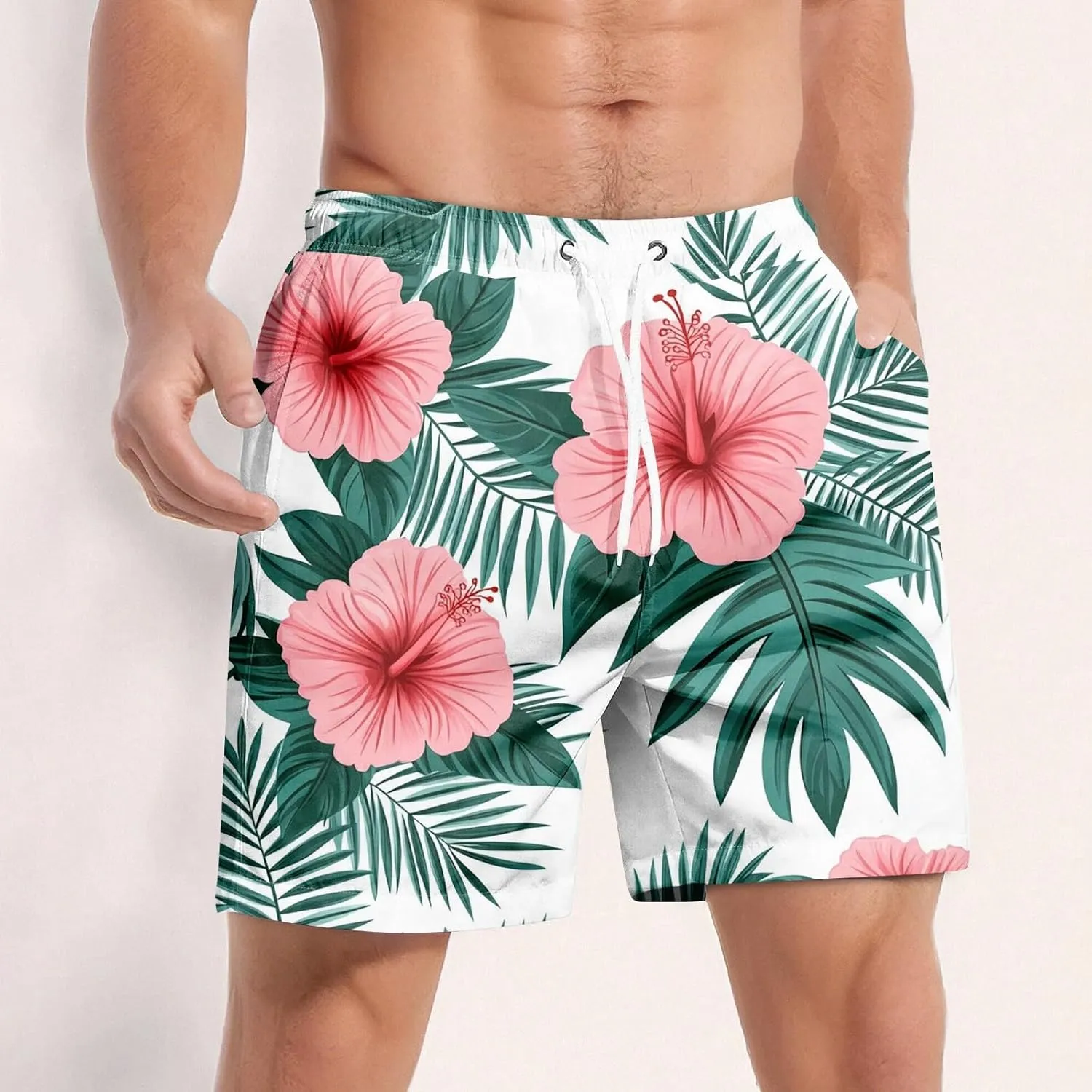 Men's Swim Trunks Quick Dry Beach Swim Shorts Stretch Board Shorts Swimsuit with Pockets