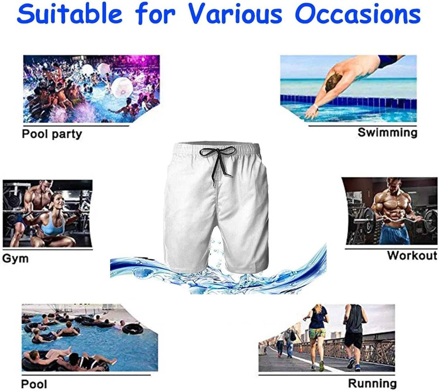 Men's Swim Trunks Quick Dry Board Shorts Swimming Trunks Beach Pants for Men