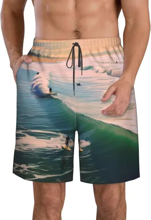Mens Swim Trunks Quick Dry Board Shorts with Pocket Men Swim Shorts Beach Surf Beach Bathing Suits