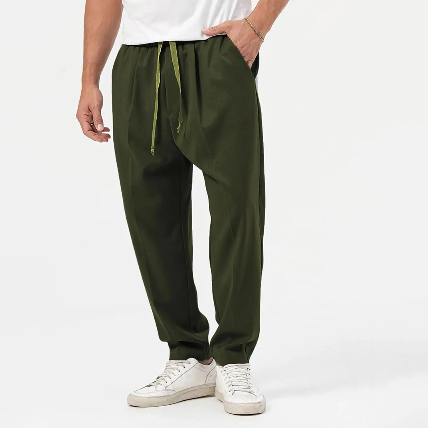 Mens Two Piece Outfits Sets Fall Buttoned Drawstring Open Front Cardigan and Casual Long Pants Loose Fit Jackets