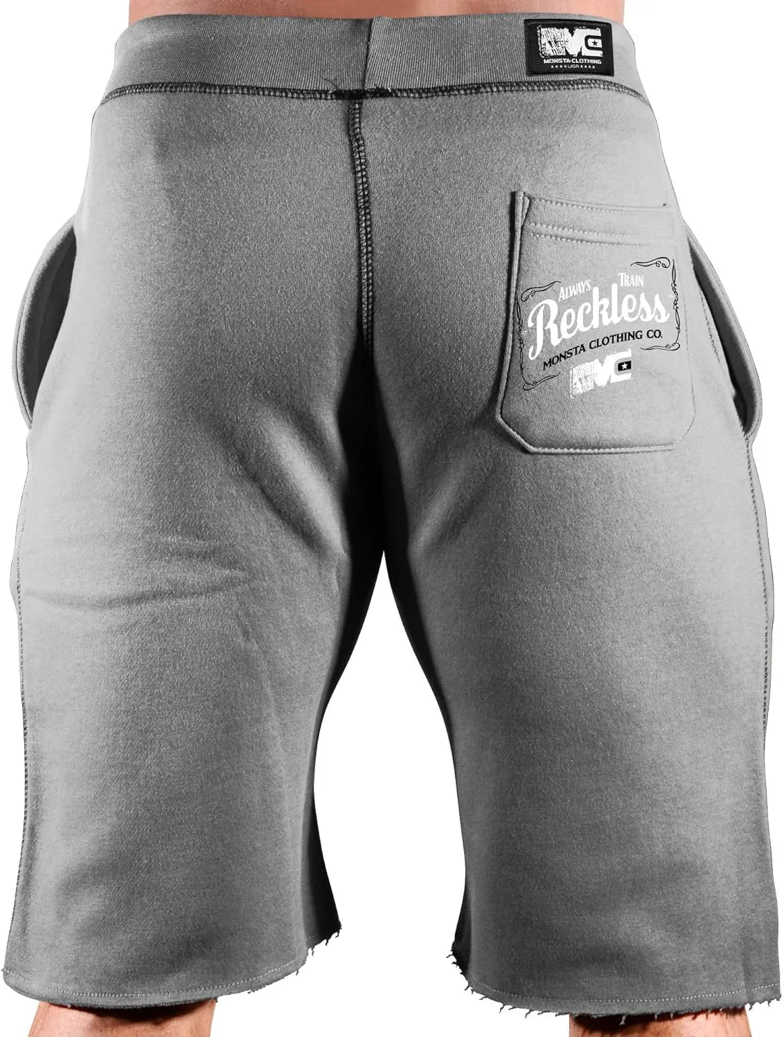 Men's Workout (Always Train Reckless) Gym Shorts (A:WT/BK)