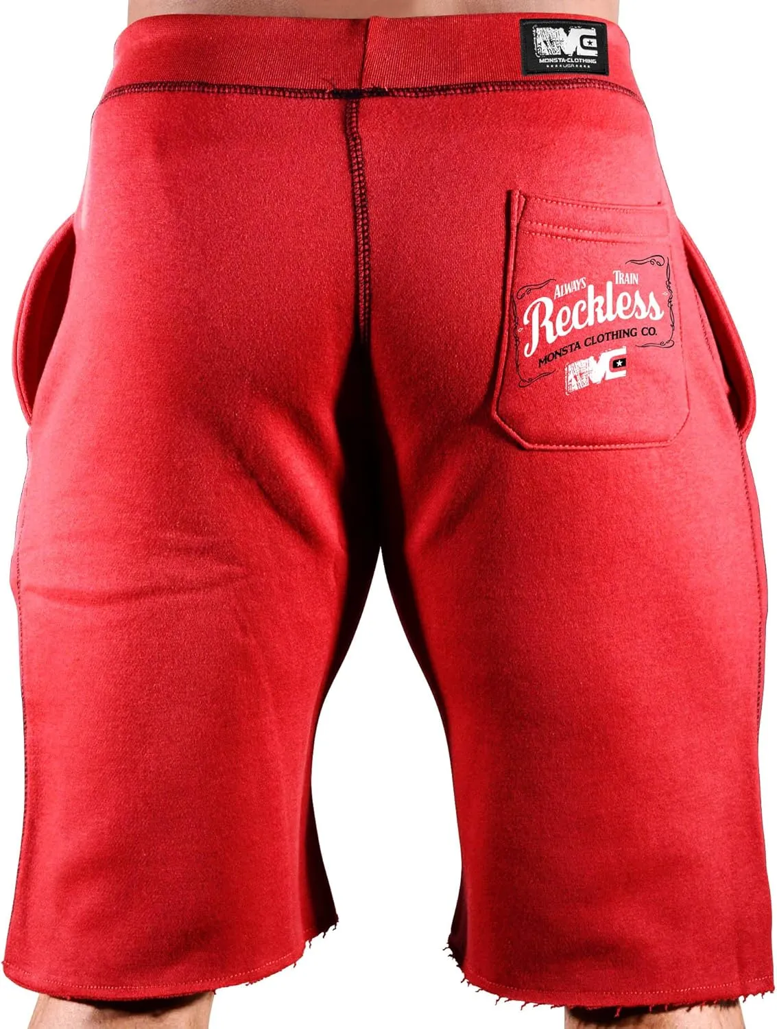 Men's Workout (Always Train Reckless) Gym Shorts (A:WT/BK)