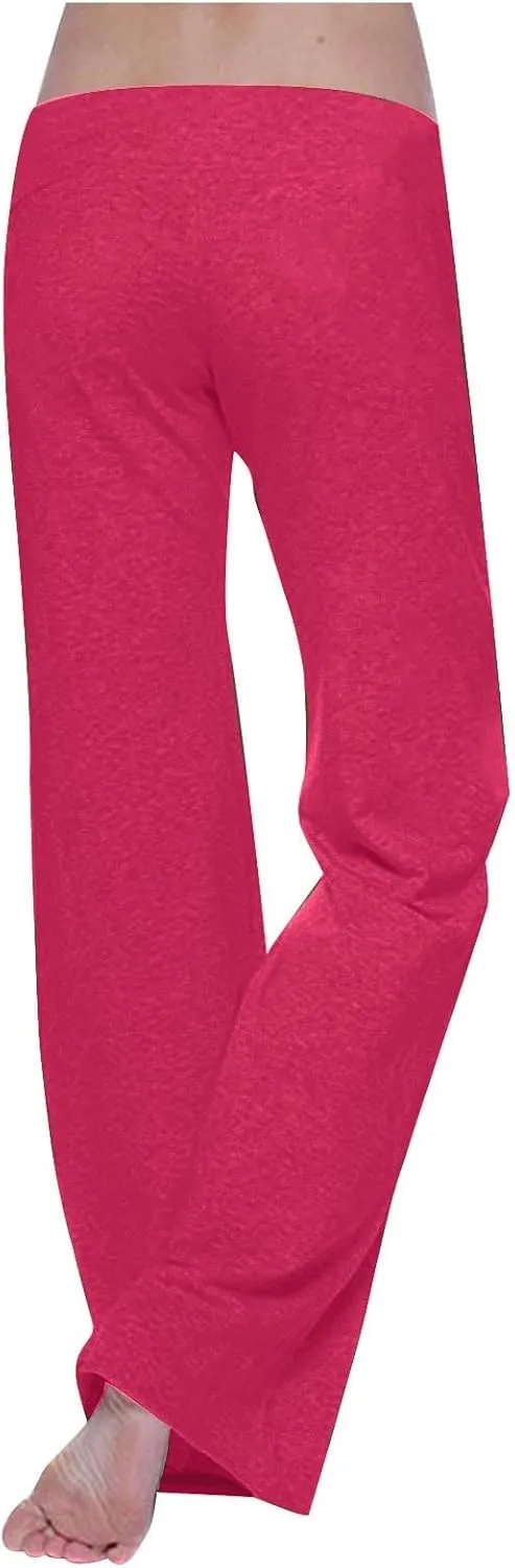 Mzkdieey Women's Wide Leg Yoga Pants Casual Drawstring Sweatpants Baggy Comfy Lounge Pants Pajama Bottoms with Pockets