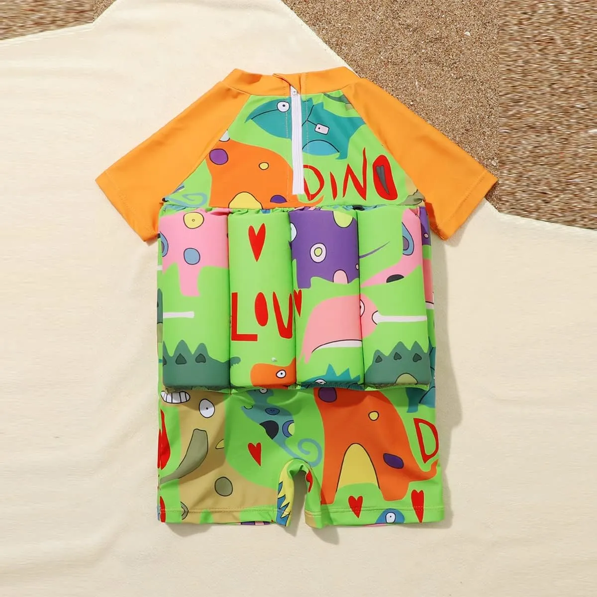 ODASDO Kids Baby Boy Girl One-Piece Floatation Swimsuit Short Sleeve Float Suit with Adjustable Buoyancy Bathing Suit