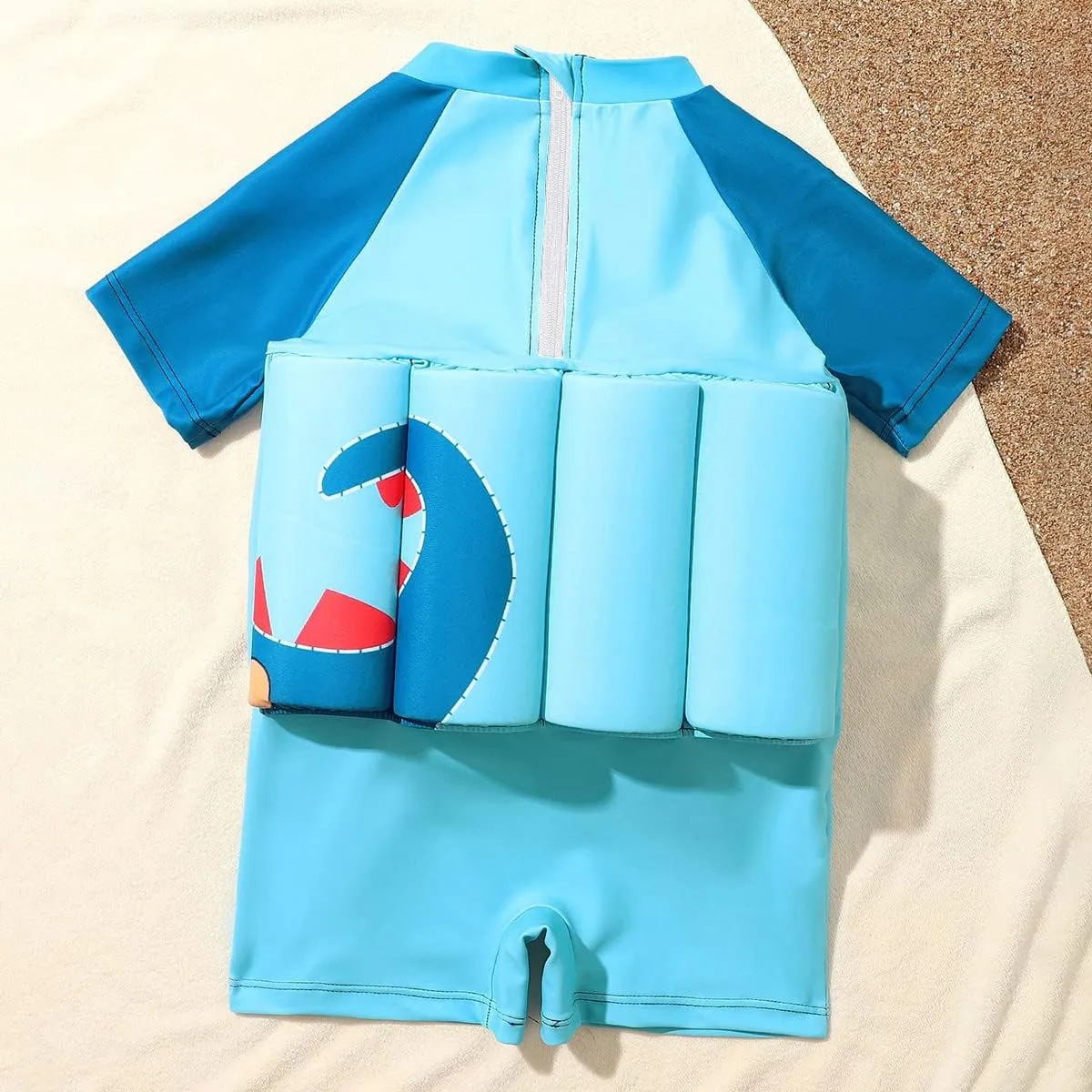 ODASDO Kids Baby Boy Girl One-Piece Floatation Swimsuit Short Sleeve Float Suit with Adjustable Buoyancy Bathing Suit