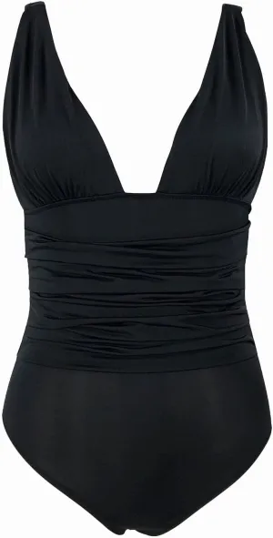 One Piece Swimsuit for Women Strapless Swimsuits Push up Bathing Suit Retro Ruched Vintage Padded Swimwear