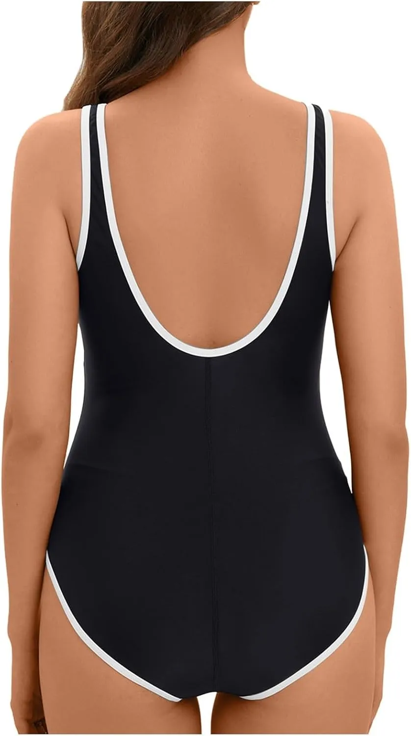 One Piece Swimsuit for Women Tummy Control Cheeky High Cut Bathing Suits Swimsuits 1 Piece Vintage Slimming Swimwear