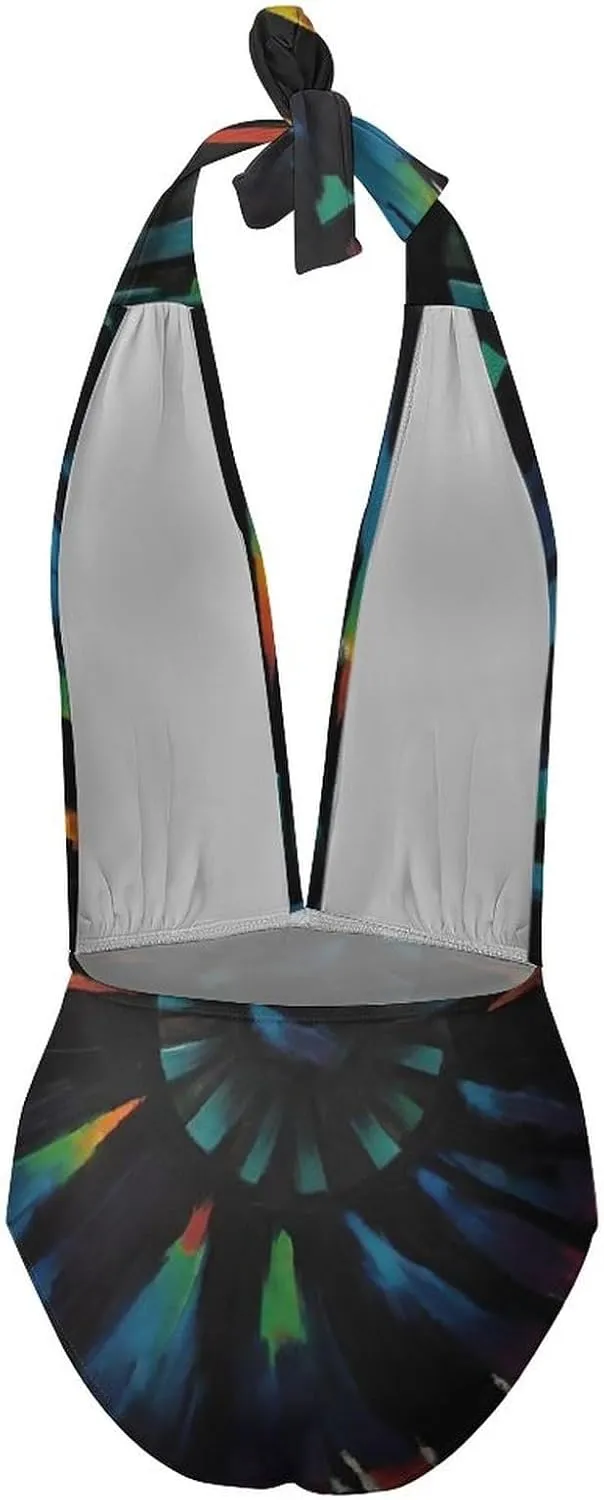 One Piece Swimsuits for All Women, Backless V Neck Swimdress Monokini Beachwear