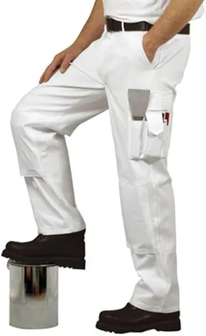 Portwest Painters Trousers Work Pants Protection Protect Overall Decorator Paint, X Large White