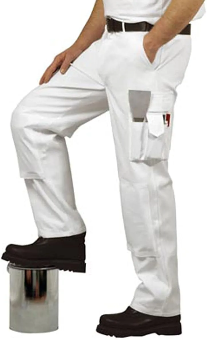Portwest Painters Trousers Work Pants Protection Protect Overall Decorator Paint, X Large White
