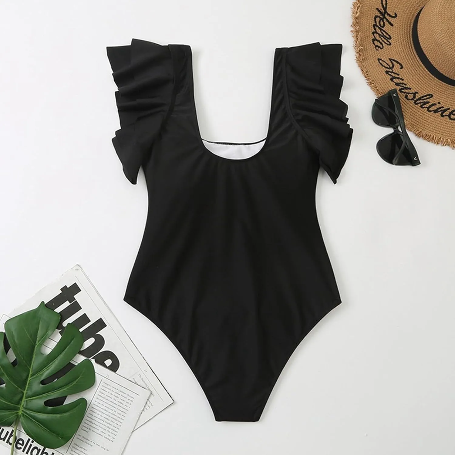 PTOLOCIF One Piece Swimsuit for Women Tummy Control Bathing Suit Sexy Cheeky High Cut Swimsuit Cute Ladies Swimwear