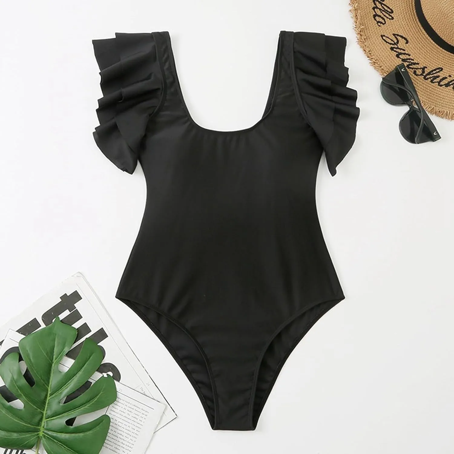 PTOLOCIF One Piece Swimsuit for Women Tummy Control Bathing Suit Sexy Cheeky High Cut Swimsuit Cute Ladies Swimwear