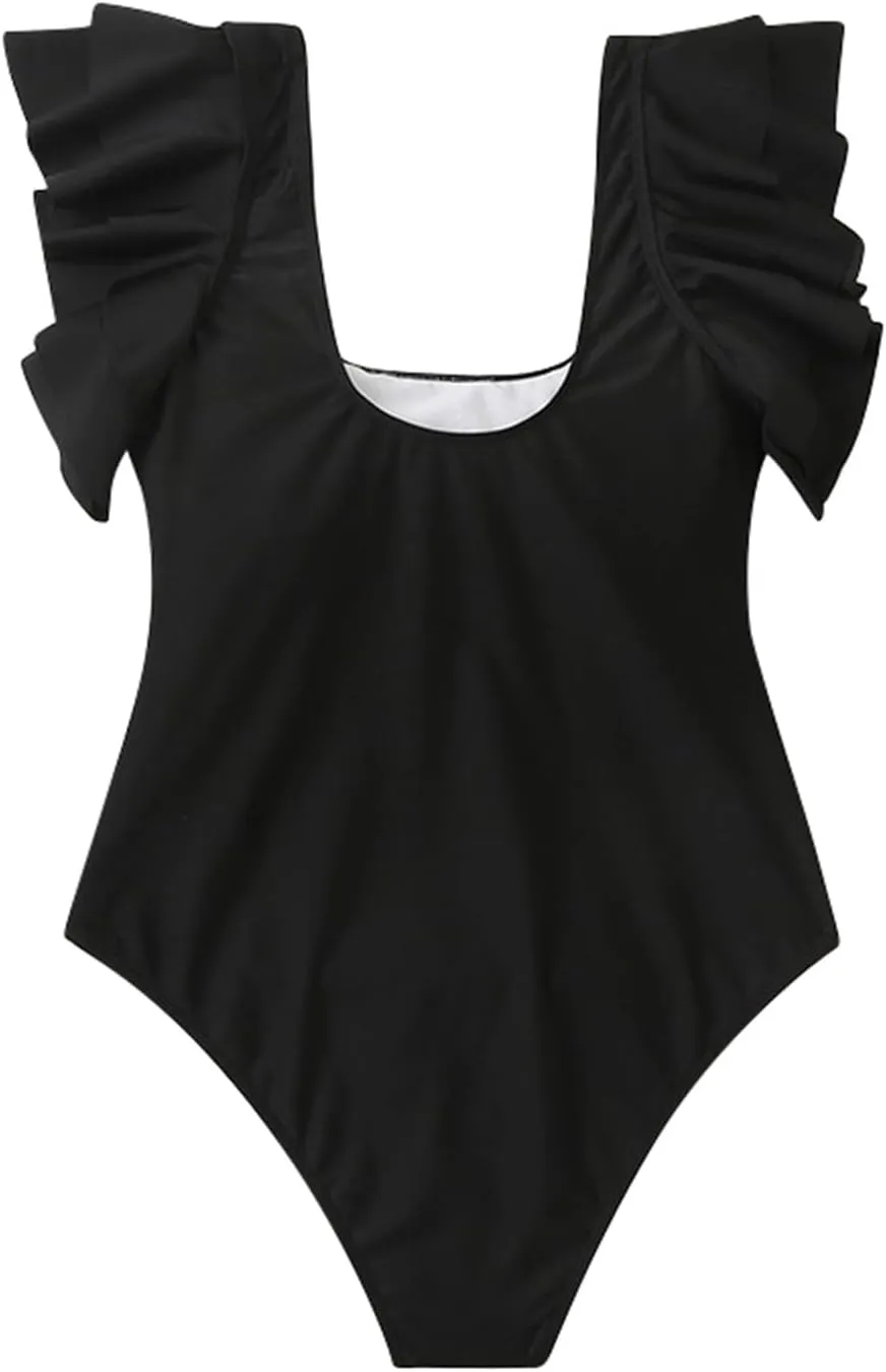 PTOLOCIF One Piece Swimsuit for Women Tummy Control Bathing Suit Sexy Cheeky High Cut Swimsuit Cute Ladies Swimwear