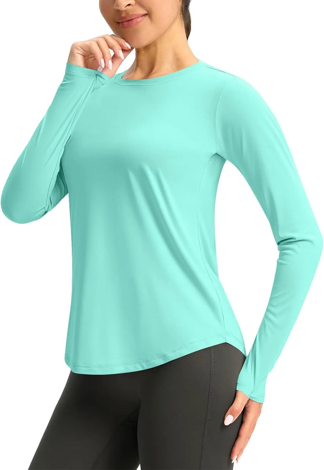 Rash Guard for Women UV Protection Long Sleeve Outdoor Sun Shirt UPF 50  SPF Hiking Shirt Quick Dry Athletic Swim Top