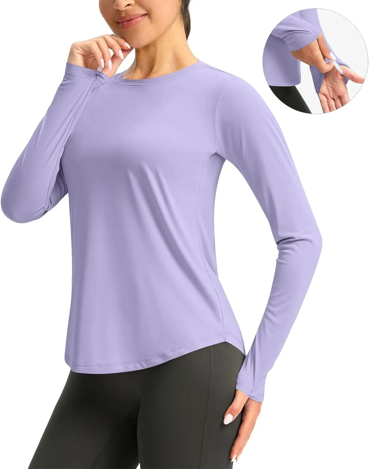 Rash Guard for Women UV Protection Long Sleeve Outdoor Sun Shirt UPF 50  SPF Hiking Shirt Quick Dry Athletic Swim Top