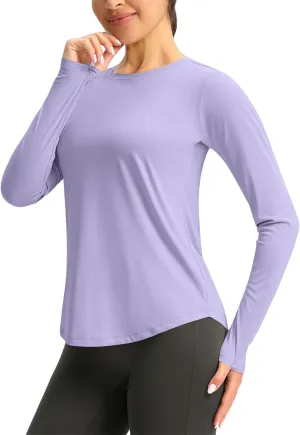 Rash Guard for Women UV Protection Long Sleeve Outdoor Sun Shirt UPF 50  SPF Hiking Shirt Quick Dry Athletic Swim Top