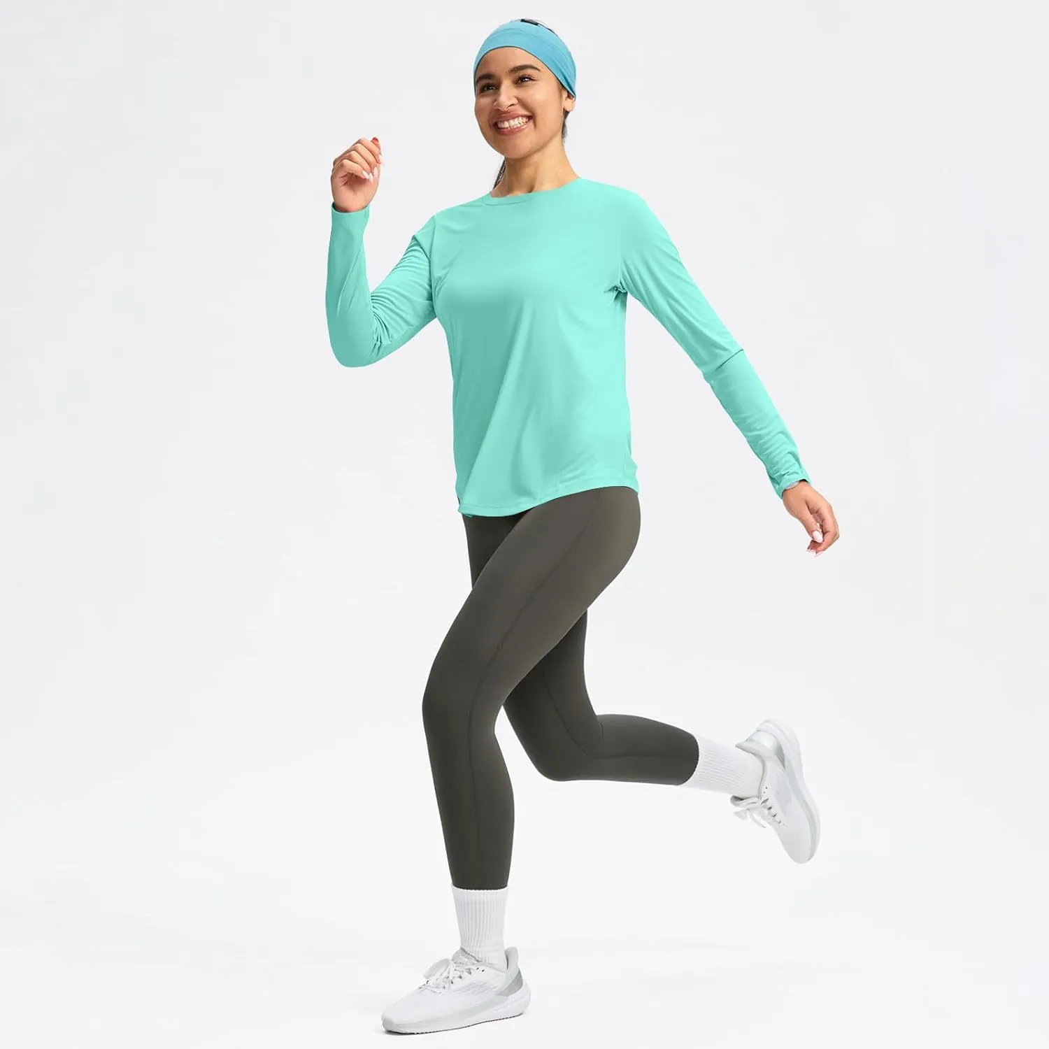 Rash Guard for Women UV Protection Long Sleeve Outdoor Sun Shirt UPF 50  SPF Hiking Shirt Quick Dry Athletic Swim Top