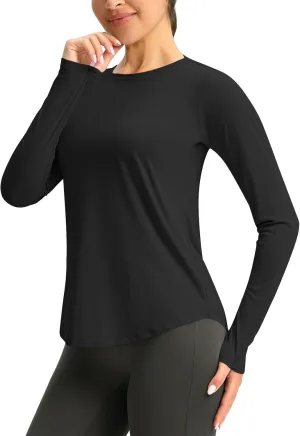 Rash Guard for Women UV Protection Long Sleeve Outdoor Sun Shirt UPF 50  SPF Hiking Shirt Quick Dry Athletic Swim Top