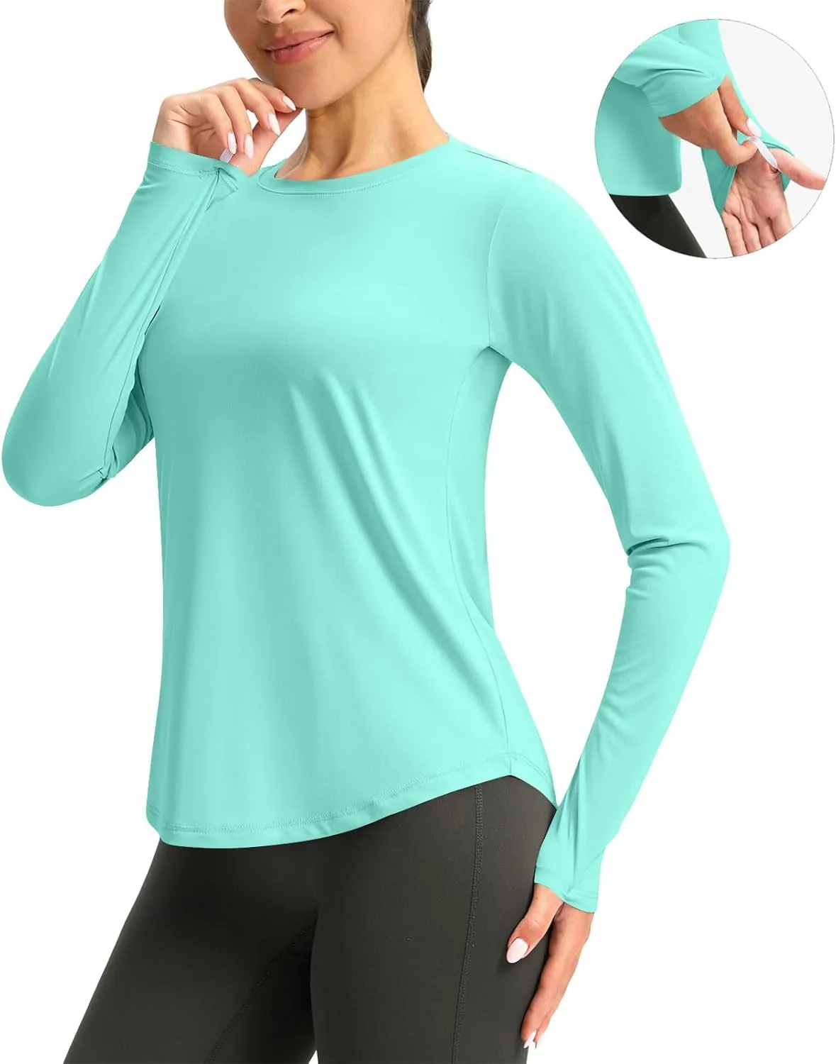 Rash Guard for Women UV Protection Long Sleeve Outdoor Sun Shirt UPF 50  SPF Hiking Shirt Quick Dry Athletic Swim Top