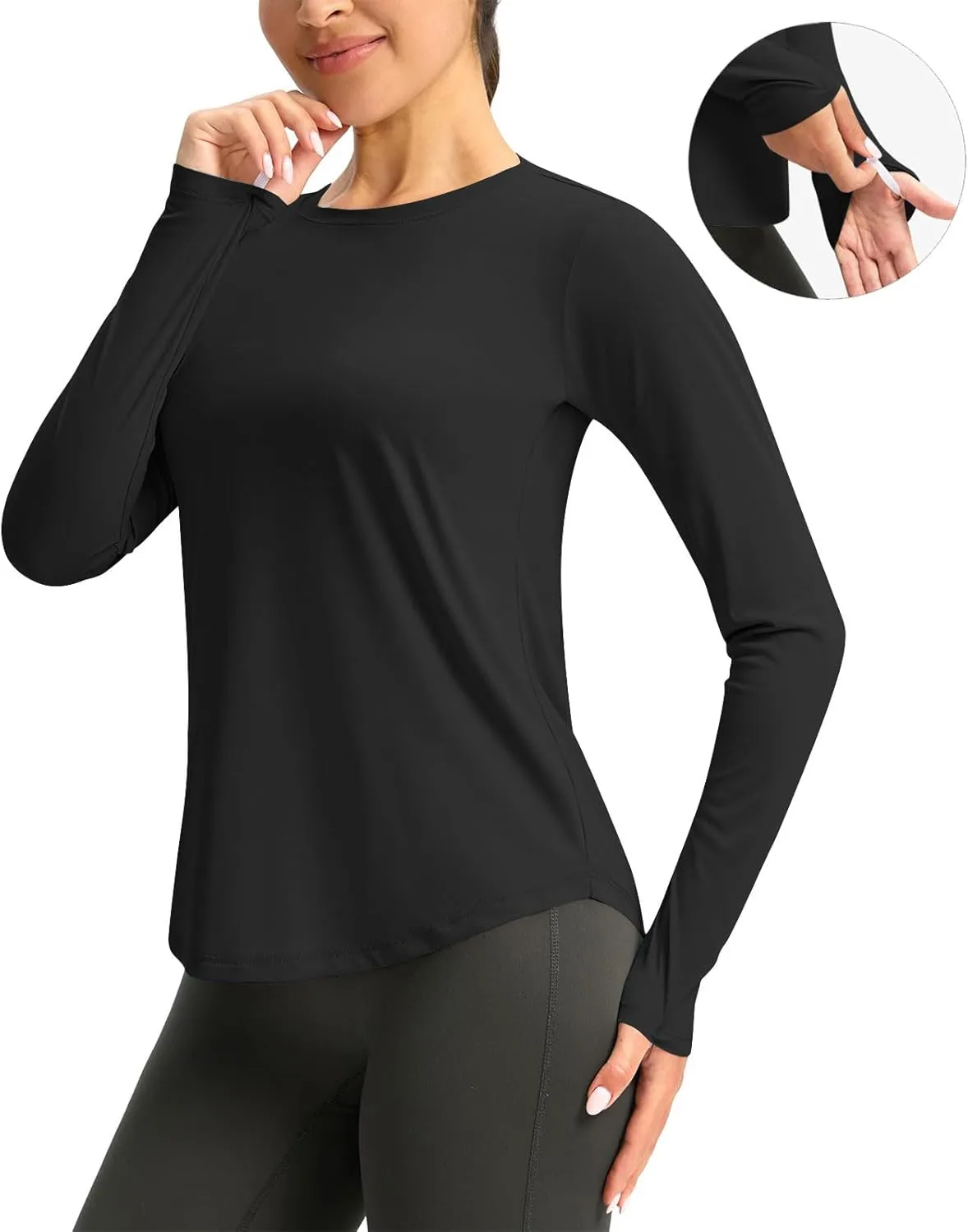 Rash Guard for Women UV Protection Long Sleeve Outdoor Sun Shirt UPF 50  SPF Hiking Shirt Quick Dry Athletic Swim Top