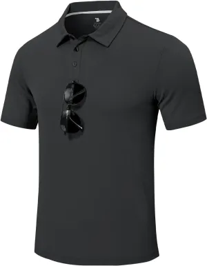 Rdruko Men's Golf Polo Shirt Short Sleeve Moisture Wicking Shirts Collared Outdoor UPF 50  Pique Jersey Shirts