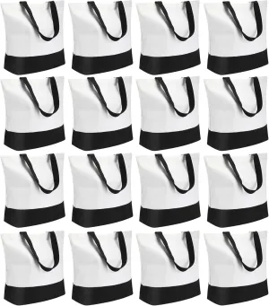 Reginary 16 Pack Canvas Tote Bags Set - Large Cotton Tote with Handle for Women's Kitchen & Grocery Use - DIY Gift