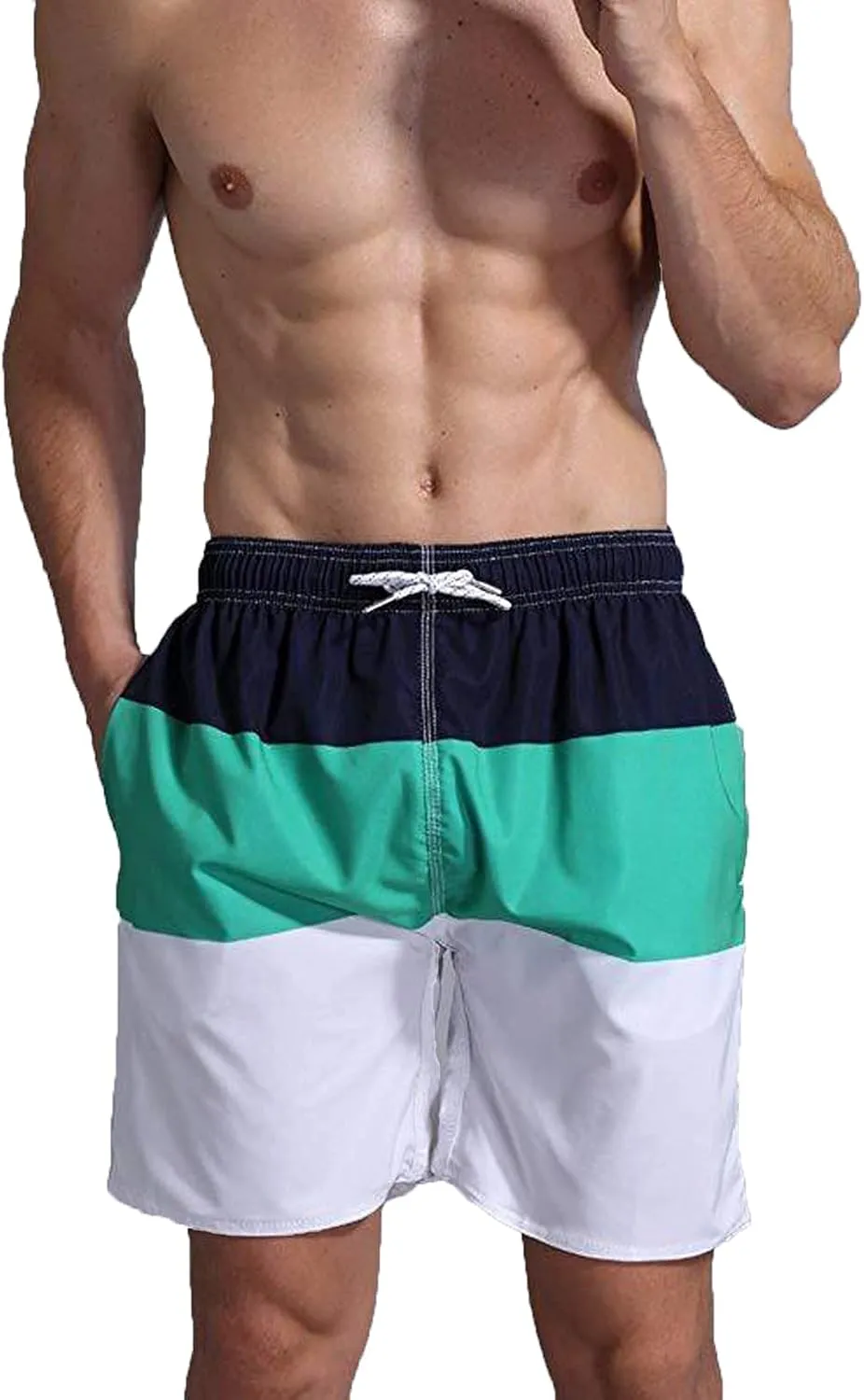 RTRDE Men's Swim Shorts Trunks Quick Dry Beach Shorts with Pockets Swimming, L-4XL
