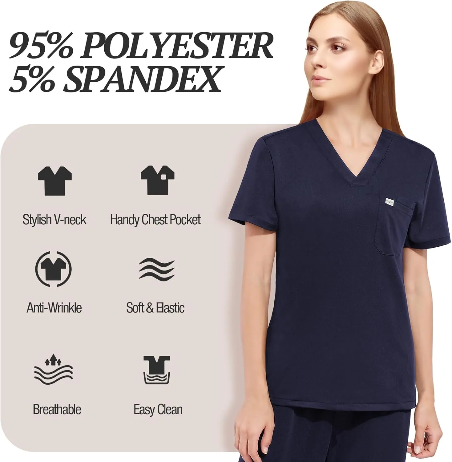 Scrubs for Women Scrubs Set - Stretch V-Neck Scrub Top & Yoga Jogger Pants Medical Uniform Scrub Set