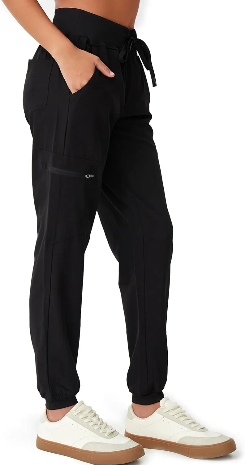 Scrubs for Women, Stretchy Yoga Pants with 5 Pockets, Cargo Jogger Scrub Pants for Women