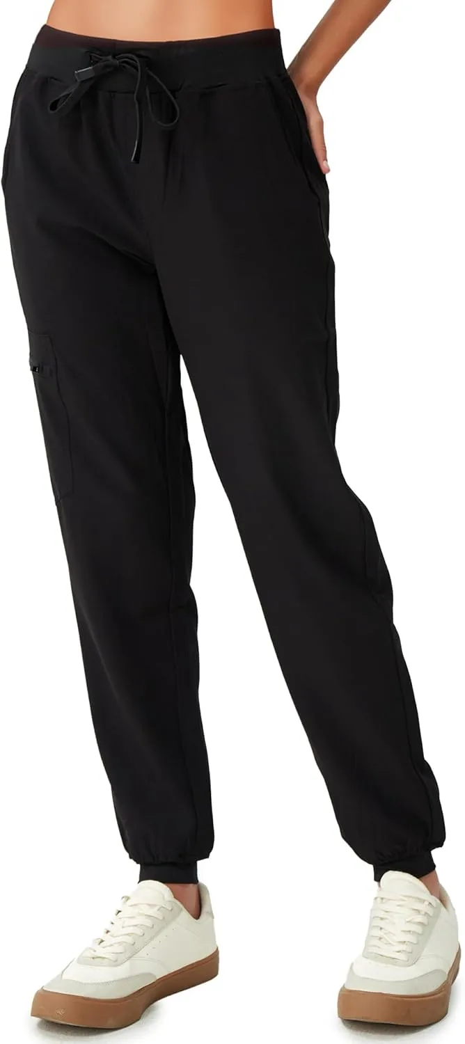 Scrubs for Women, Stretchy Yoga Pants with 5 Pockets, Cargo Jogger Scrub Pants for Women
