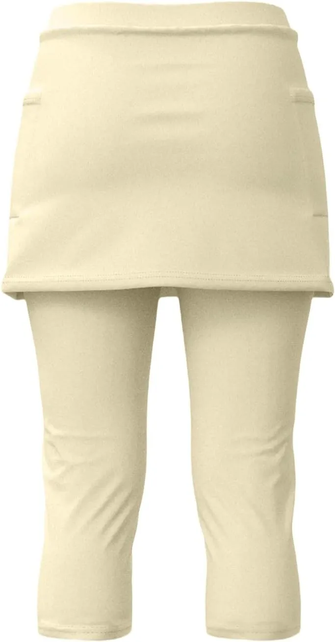 Skirt Leggings for Women Capris Hight Waist Tummy Control Leggings Workout Yoga Pickleball Tennis Skorts with Skirt