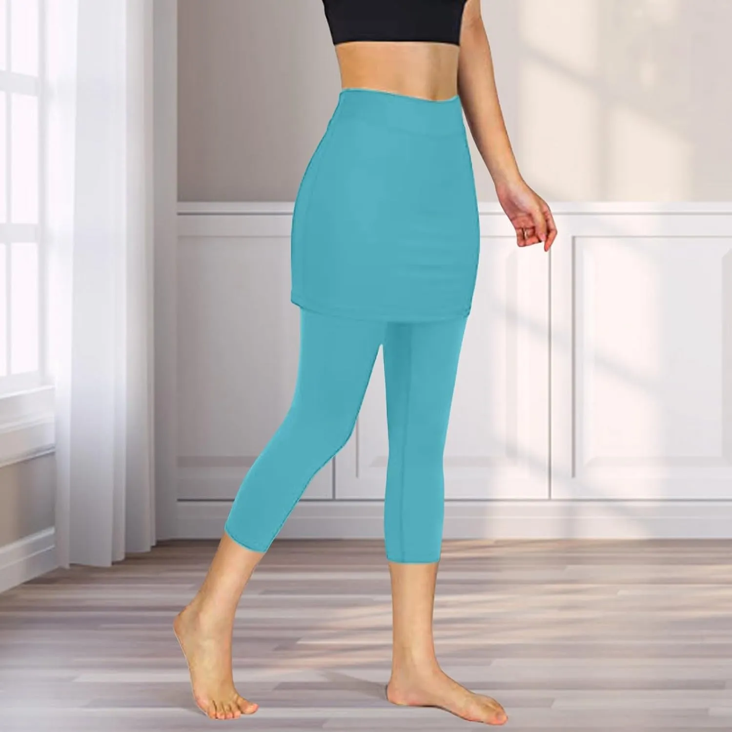 Skirt Pants for Women 2025 Summer Hight Waisted Tummy Control Tennis Golf Skorts Cute Yoga Capri Leggings with Skirts