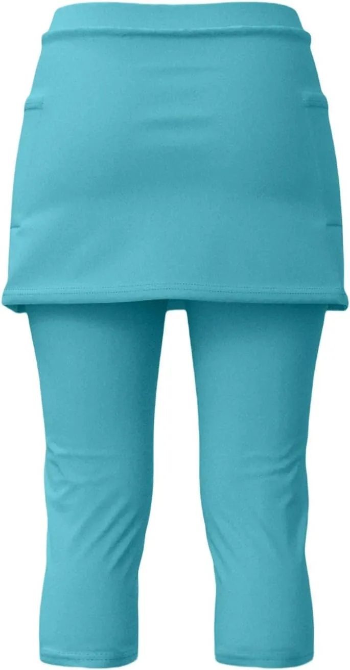 Skirt Pants for Women 2025 Summer Hight Waisted Tummy Control Tennis Golf Skorts Cute Yoga Capri Leggings with Skirts