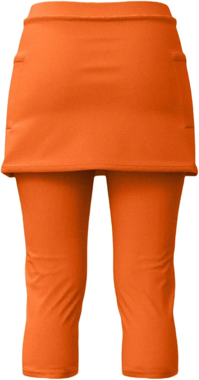 Skirted Leggings for Women 2025 Plus Size Tennis Golf Short Skort Capris Gym Tennis Yoga Athletic Legging with Skirts