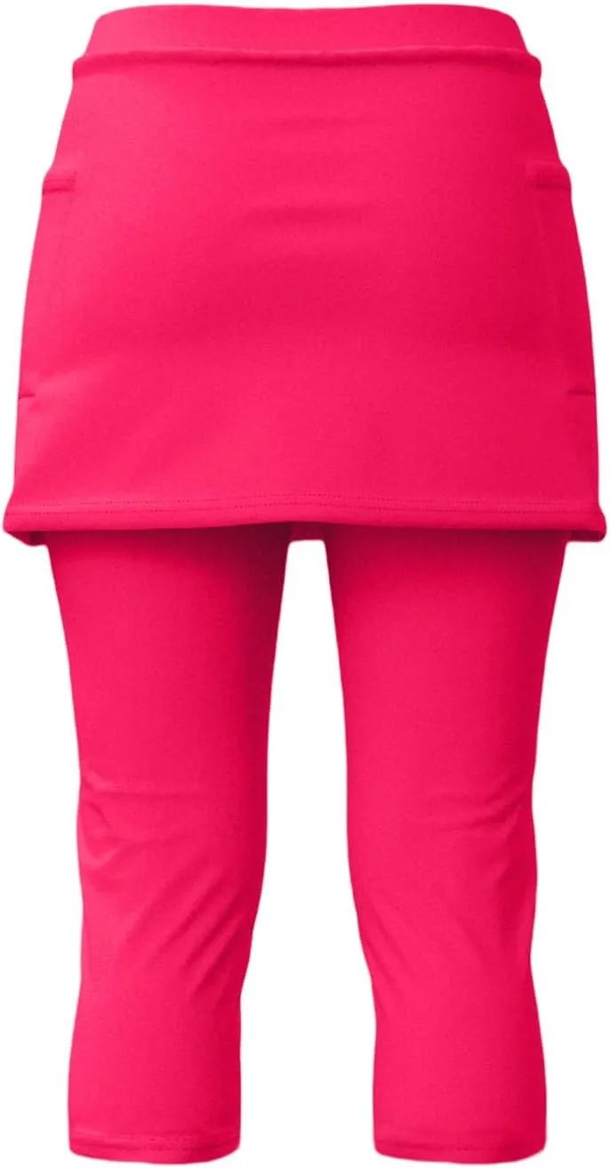 Skirted Leggings for Women 2025 Plus Size Tennis Golf Short Skort Capris Gym Tennis Yoga Athletic Legging with Skirts