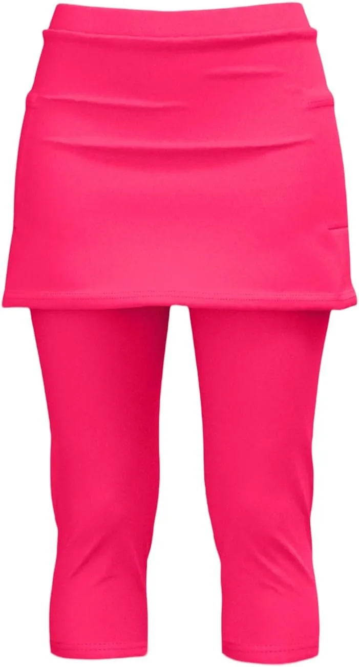 Skirted Leggings for Women 2025 Plus Size Tennis Golf Short Skort Capris Gym Tennis Yoga Athletic Legging with Skirts