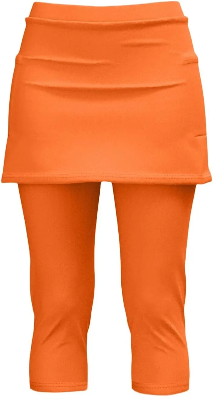 Skirted Leggings for Women 2025 Plus Size Tennis Golf Short Skort Capris Gym Tennis Yoga Athletic Legging with Skirts