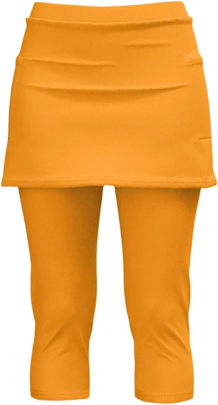 Skirted Leggings for Women 2025 Summer Stretchy Soft Skorts Capris Gym Tennis Golf Yoga Workout Legging with Skirts