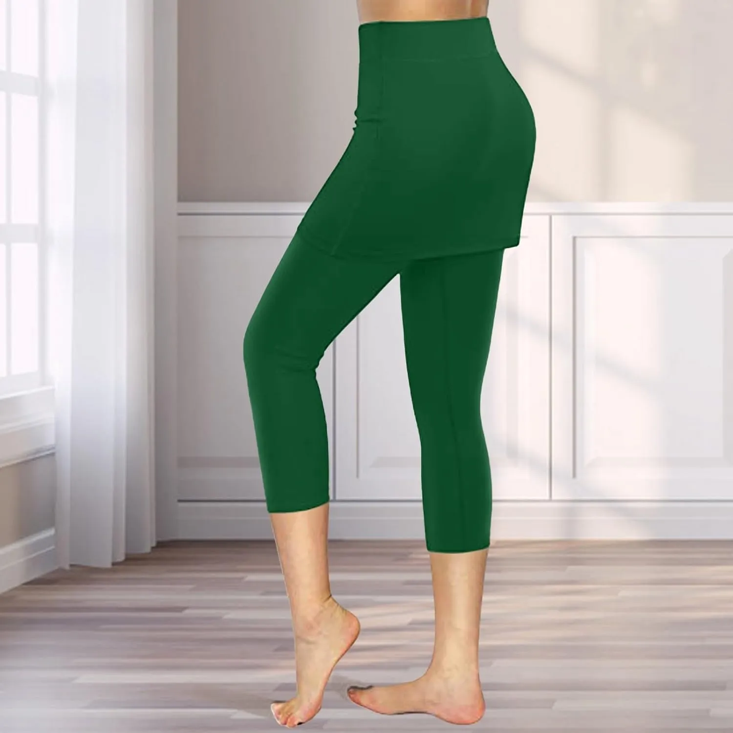 Skirted Leggings for Women 2025 Tennis Golf Skorts Capris Pickleball Clothing Outfits Gym Yoga Leggings with Skirts