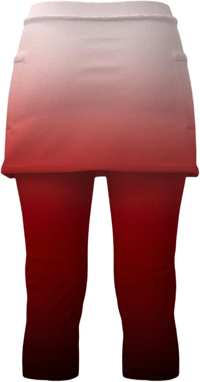 Skirted Leggings for Women Elastic Waist Athletic Pickleball Tennis Skorts Capris Workout Gym Yoga Legging with Skirt