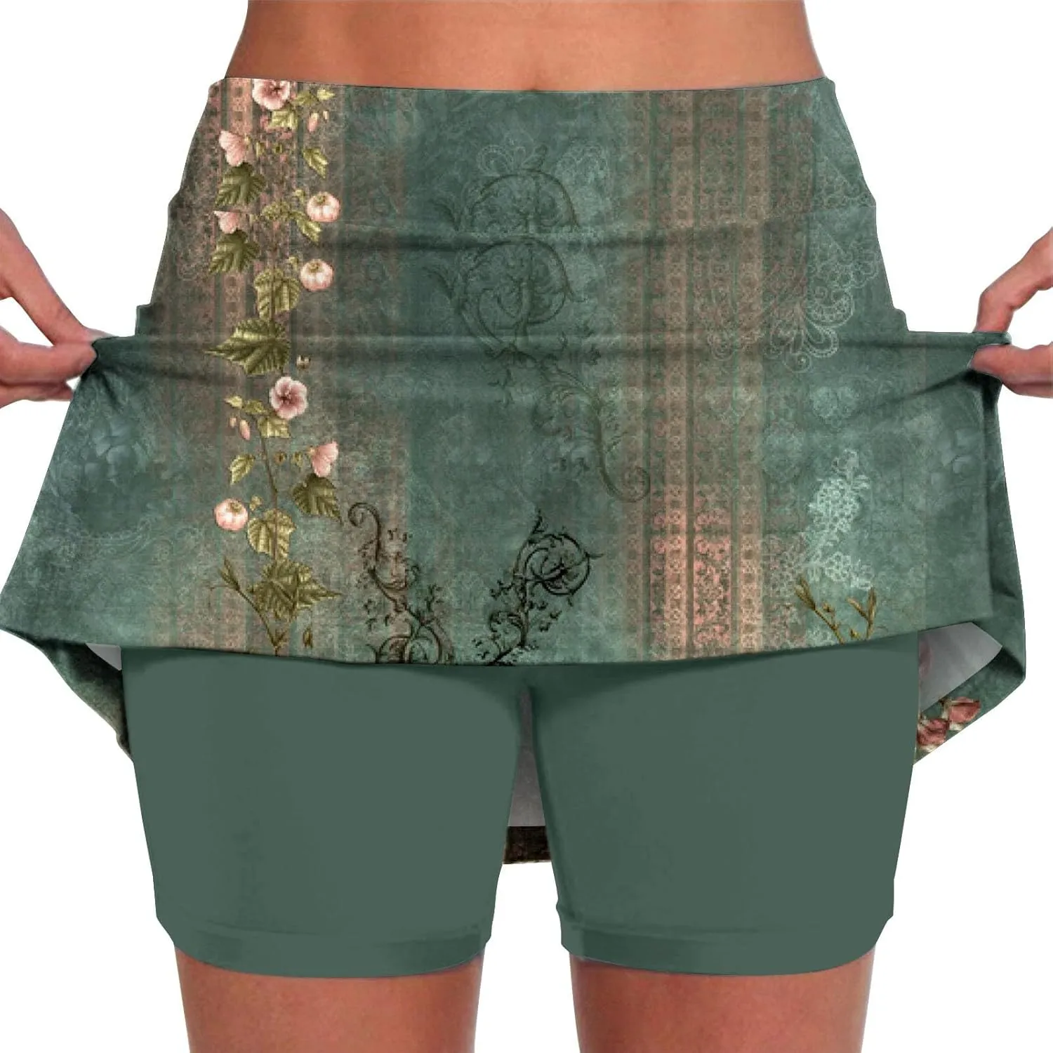 Skorts for Woman Tennis Skirt High Waisted Workout Golf Skorts with Shorts Underneath Quick Dry Gym Athletic Running Skirts