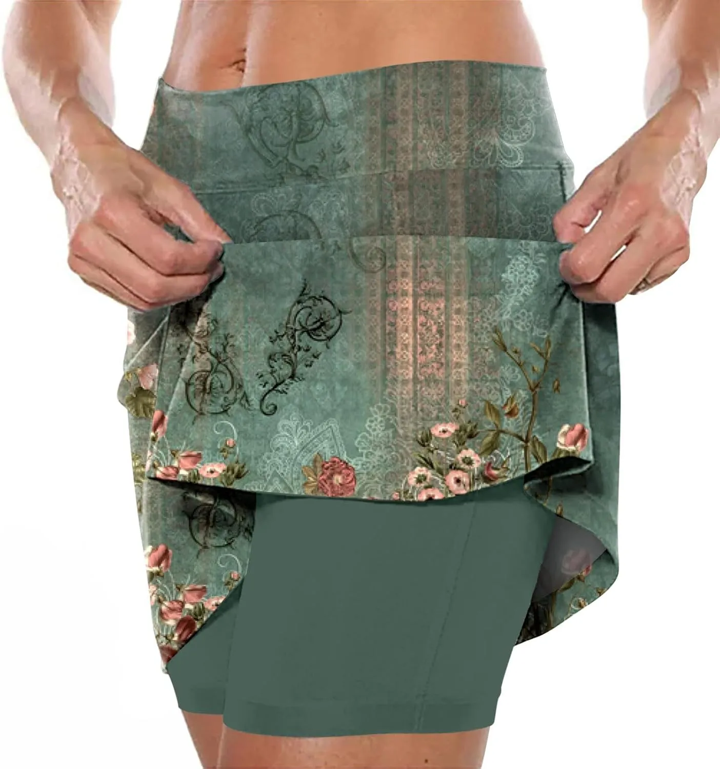 Skorts for Woman Tennis Skirt High Waisted Workout Golf Skorts with Shorts Underneath Quick Dry Gym Athletic Running Skirts