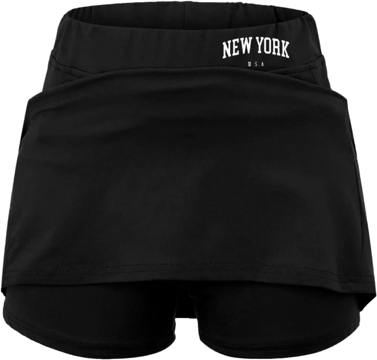 Skorts for Women with Pocket Casual Plus Size Tummy Control Tennis Skirts with Shorts Underneath High Waist Golf Skirt