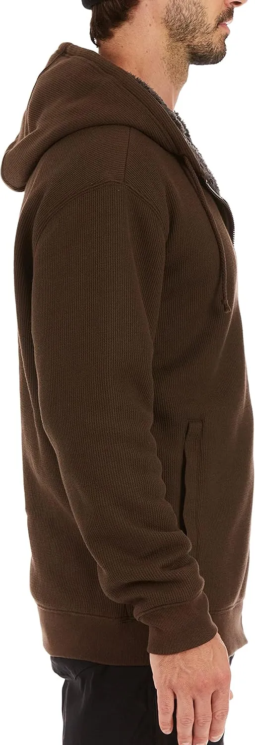 Smith's Workwear Men's Sherpa-Bonded Thermal Knit Hooded Jacket